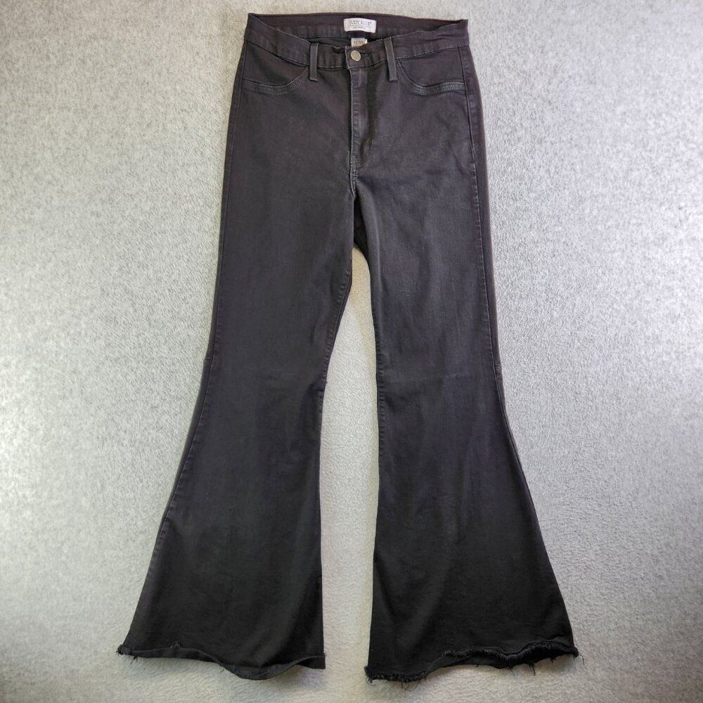 Judy Blue Jeans Womens 30 Black Super Flare High Rise Boho Retro 70s - Picture 15 of 15
